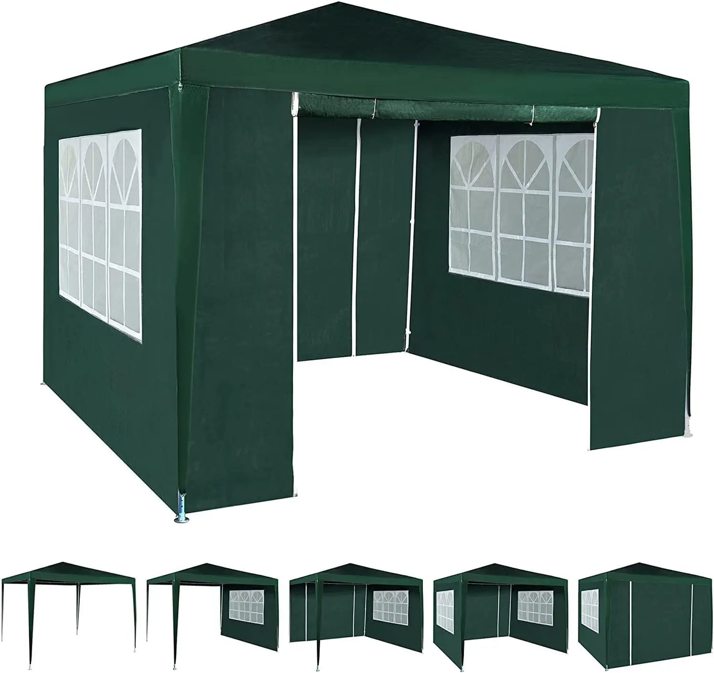 mcc direct Event Gazebo with 4 Side Panels, Outdoor Waterproof Party Tent Marquee with Coated Steel Frame