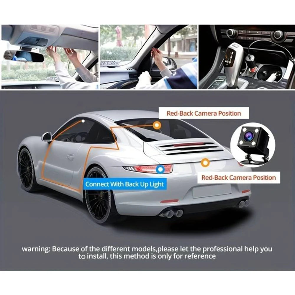 HD 1080P 3-Lens Car Camera 3 Channel Car DVRs Inside Vehicle Dash Cam Video Recorder Night Vision Dashcam With 32GB Memory Card