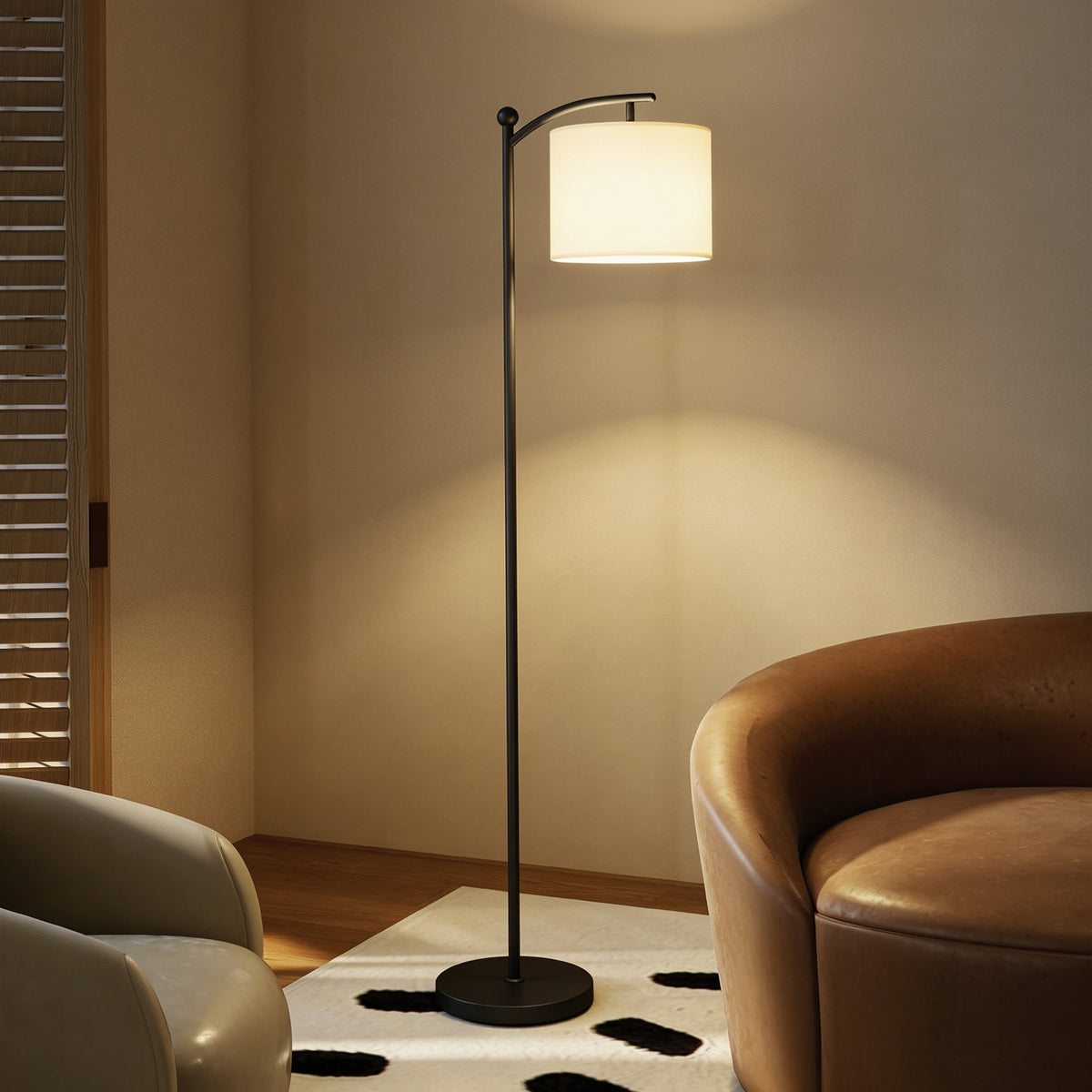 HOMCOM LED Floor Lamp with Remote Control - Black
