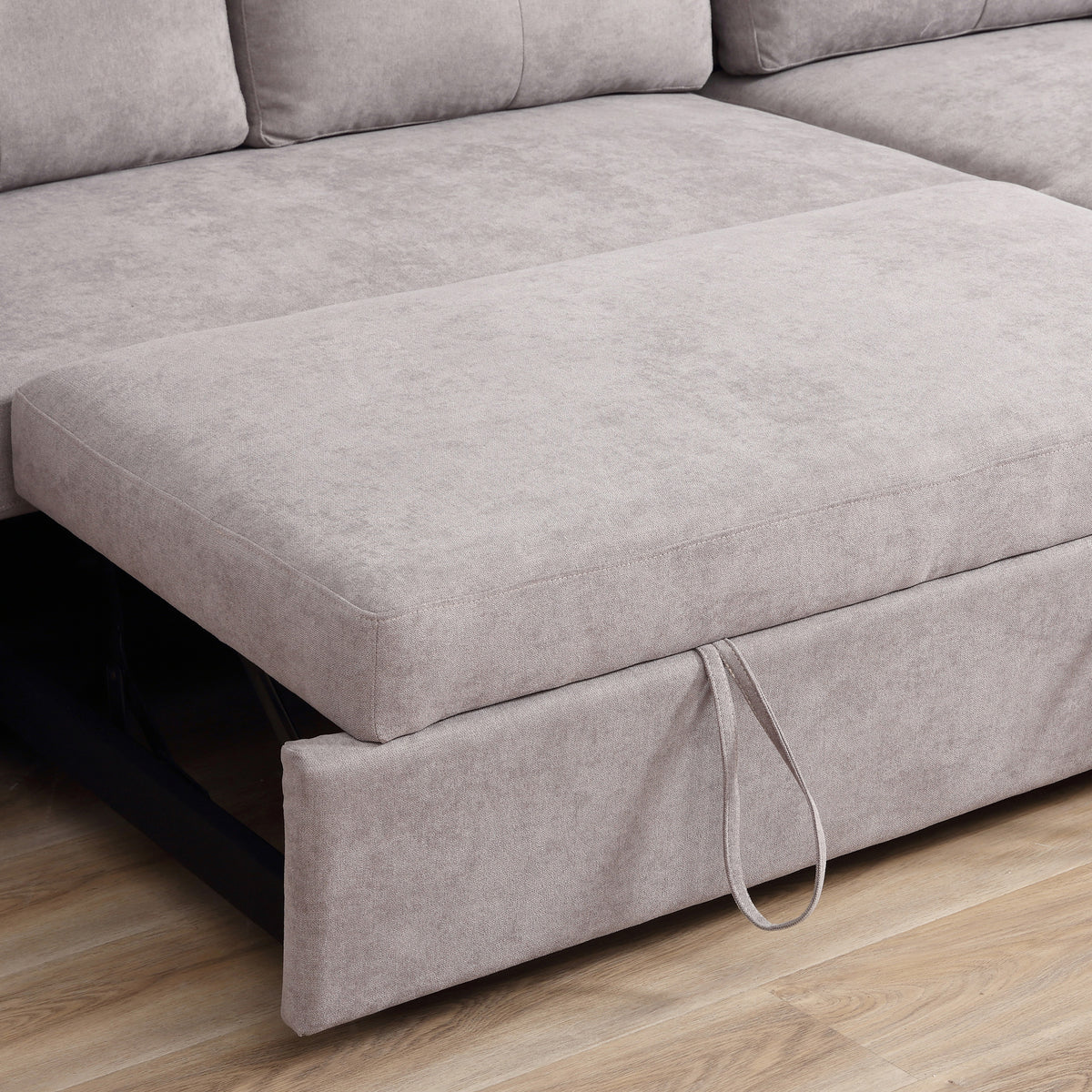 HOMCOM 3 Seater Sofa Bed, Pull Out Sofa Bed with Storage for Living Room, Light Grey