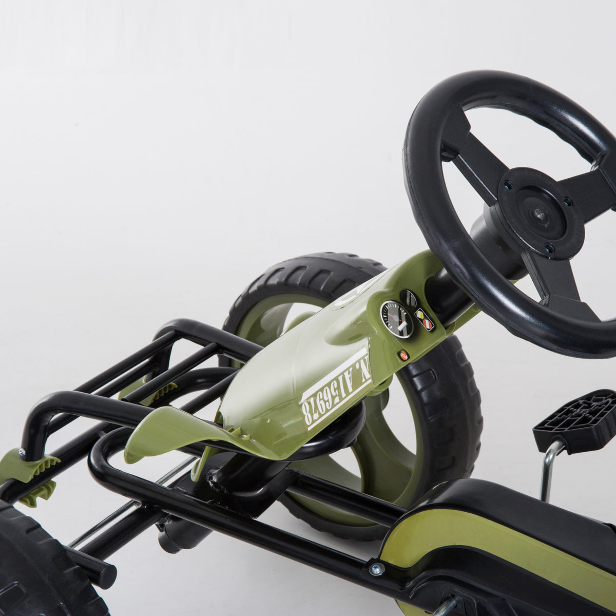 HOMCOM Pedal Go Kart, Kids Ride On Racer with EVA Tyres, Manual Clutch, Braking, Adjustable Seat for Age 3-6 Years, Green