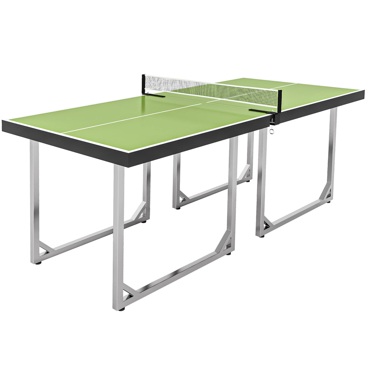 HOMCOM 6ft Table Tennis Table, Ping Pong Table with Net, Foldable and Portable Ping Pong Set for Indoor Use, Easy Assemble, Midsize, Green
