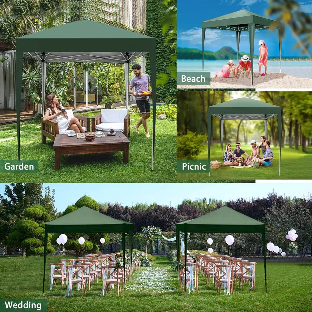 x 2m Pop Up Canopy Tent, Outdoor Gazebo Folding Canopy with Carry Bag for Commercial Events, Party, Backyard BBQ, Camping, Gree