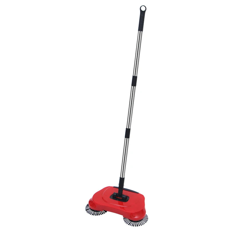 Floor Sweeper with Rotating Long Handle Push-Type Vacuum Cleaner Mop Set for Hardwood Tiles Kitchen Bedroom Office Home Cleaning
