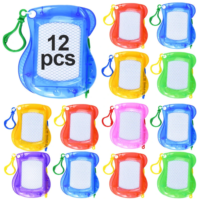 6/12PCS Magnetic Drawing Board Erasable Writing Pad Mini Keychain Kids Birthday Party Favors for guest Pinata Goodie Bag Filler