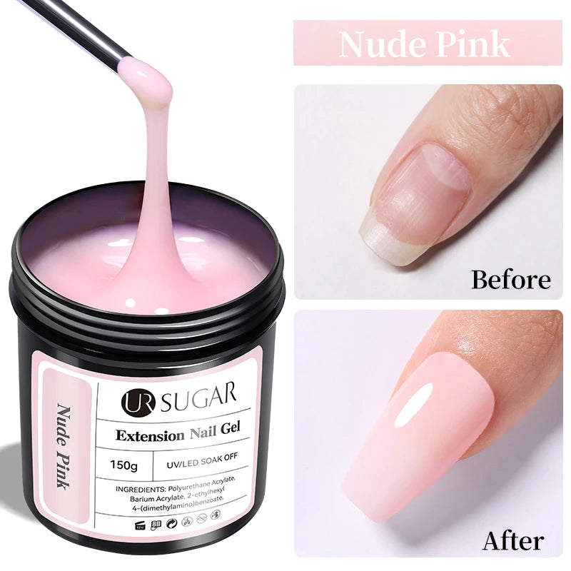 UR SUGAR 150g Extension Jelly Nude Pink Rose Red Quick Extension Gel Nail Polish Nail Extension UV LED Manicure Soak Off