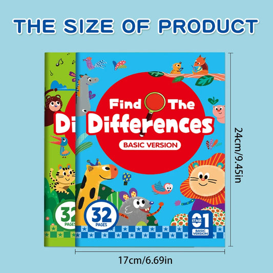 Hidden Differences Activity Book, Featuring 32 Interactive Observation Games and Memory Exercises | Attention and Concentration Training | Visual Perception Skills, Focused Attention Games with Numbered Pages | Find the