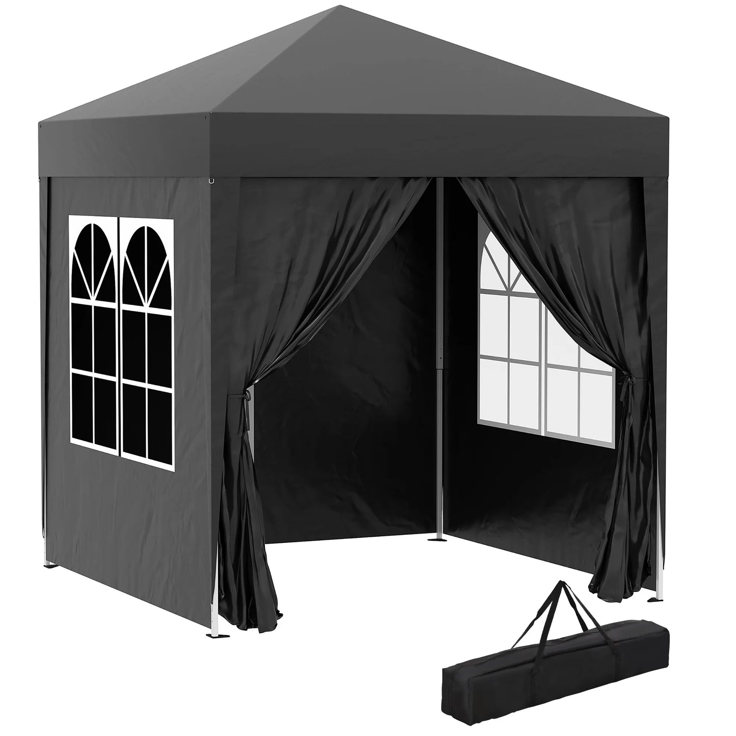 Outsunny 2 x 2 m Garden Pop Up Gazebo, Wedding Party Tent Marquee, Water Resistant Awning Canopy, Blue