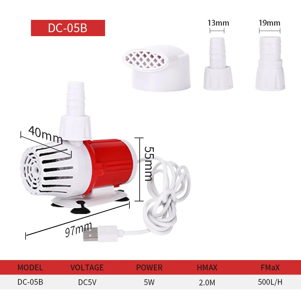 Silent Submersible Pump Fish Tank Side Suction Aquarium Water Pump Variable Frequency Water Pump For Indoor Bedroom Living Room