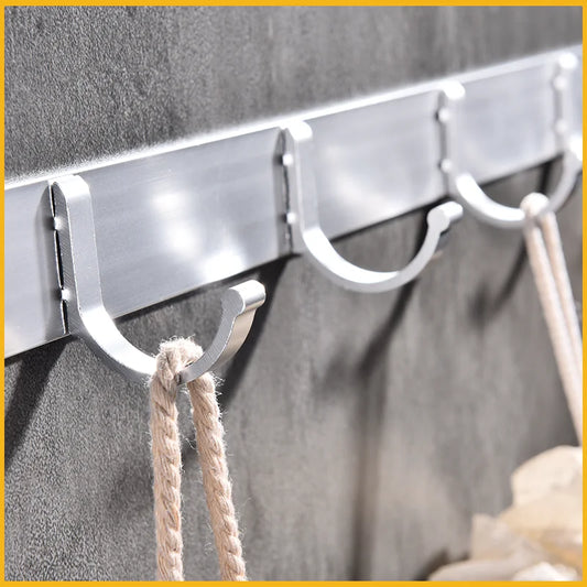 Space Aluminum With Multiple Robe Hooks Hanging Clothes Key Storage Hooks Save Space Towel Rack With Hook Bathroom Accessories