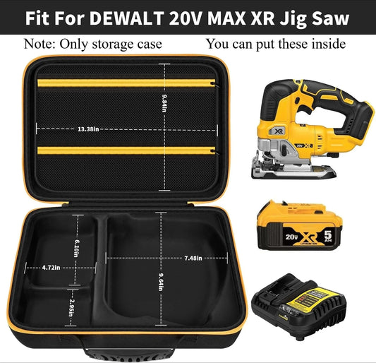 Case for DEWALT 20V MAX XR Jig Saw DCS334B, Jigsaw Power Tool Storage Bag for Skill Saw Blade, Battery and Charger Accessories