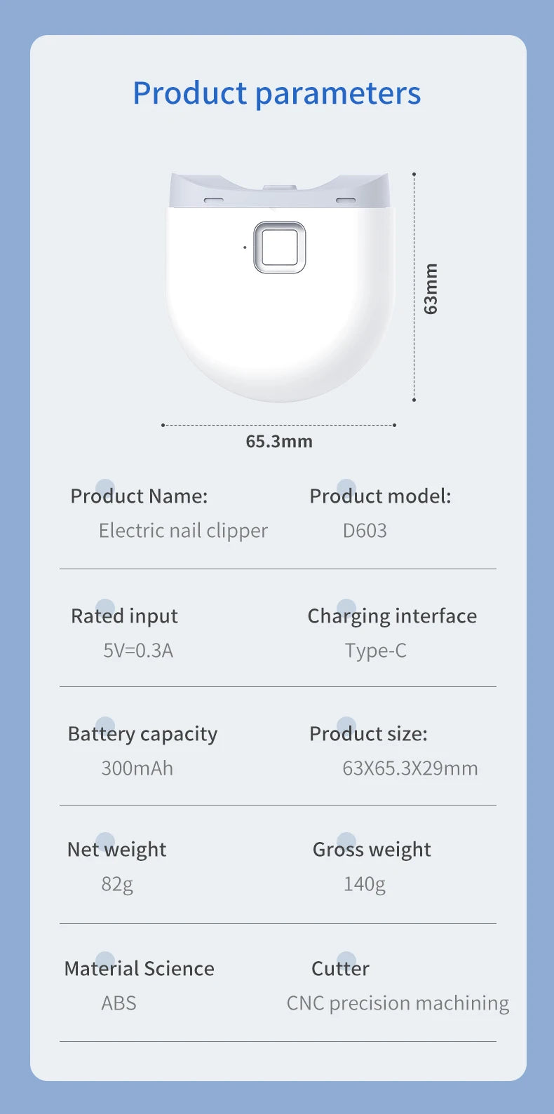 Rechargeable Automatic Electric Nail Trimmer – Grinding + Polishing + LED Light, Manicure Tool for Baby & Adult