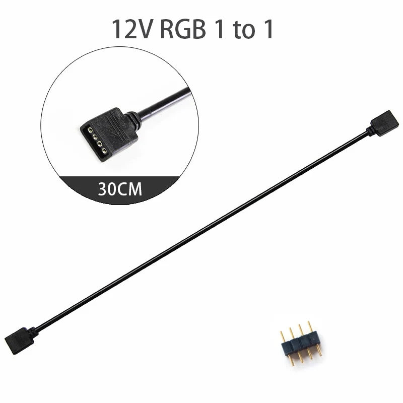 Sync Motherboard Cable 4PIN 12V RGB 3PIN 5V ARGB 1 to 2/1 to 3/1 to 4/1to 5 Extension line