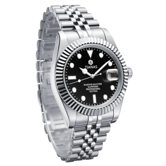 TIANAS Men`s Watch Sapphire Glass Japan quartz movement Clock Men Relogios Masculino 316L SS Case Swimming 50M Waterproof