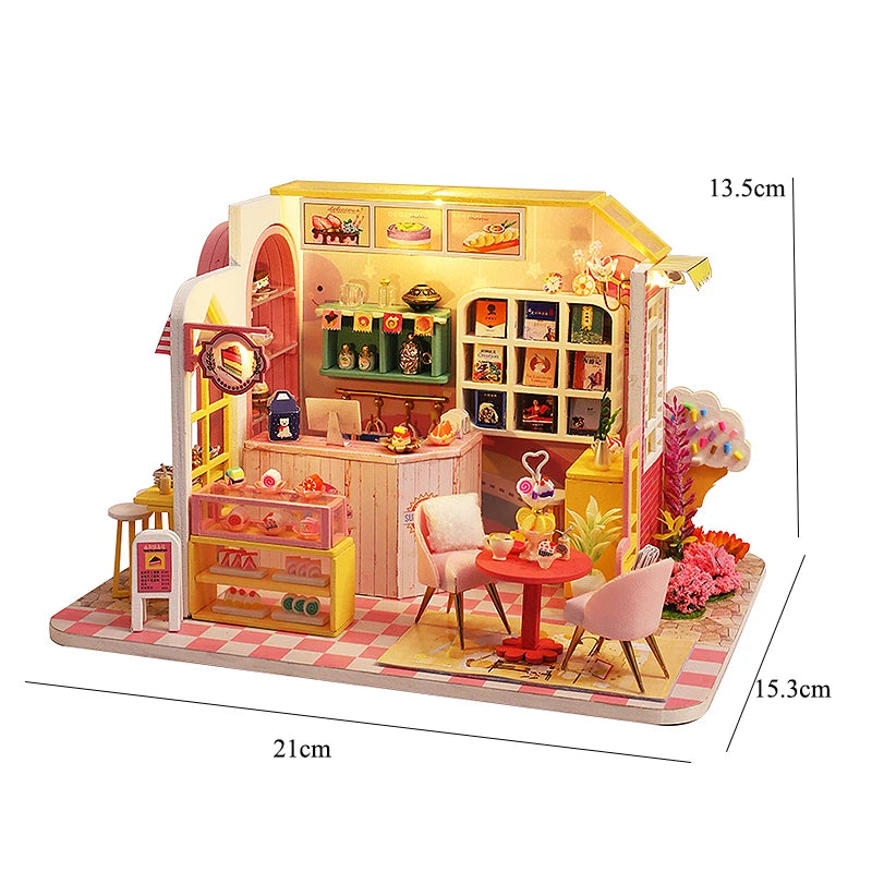 DIY Mini Dollhouse Wooden Small House 3D Puzzle Assemble Building Model Home Bedroom Decoration With Furniture Doll House Gifts