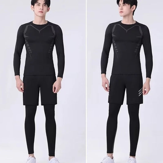Men's T-shirt Men Running Sport T Shirt Men Compression Fitness Tops Tee Quick DryTight Training Gym Sport Running Shirts Jersey