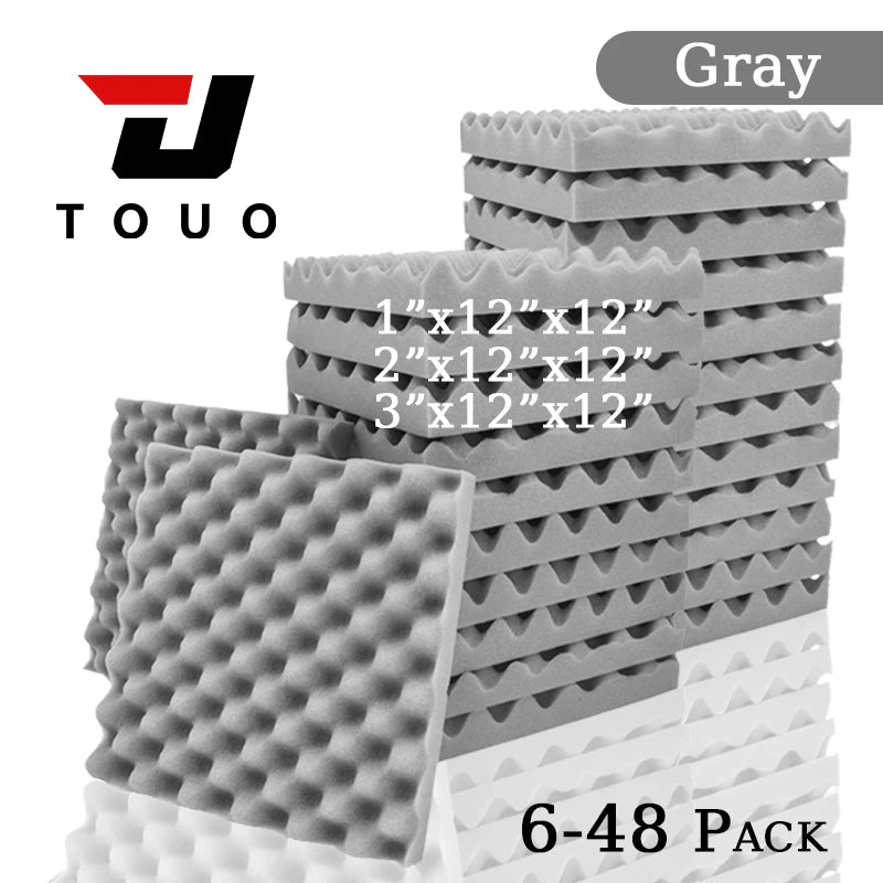 TOUO Acoustic Foam 6/12/24/48Pc Acoustic Sponge Sound Insulation Sound-absorbing Soundproof Foam Panels Ceiling Acoustic Esponja