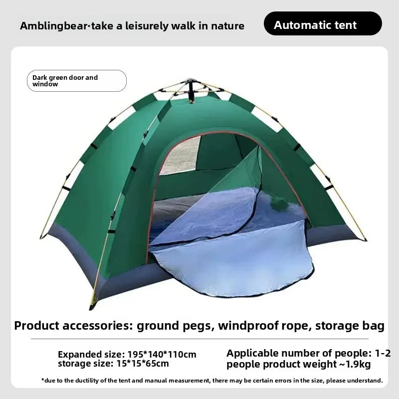 3-4 Person Instant Pop-Up Camping Tent Waterproof UV Protection Automatic Tent for Outdoor Hiking