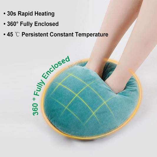 Foot Warmer USB Foot Heater Electric Foot Heating Pad Fast Heating Soft Plush Electric Foot Warmer for Home Heated Feet Warmer