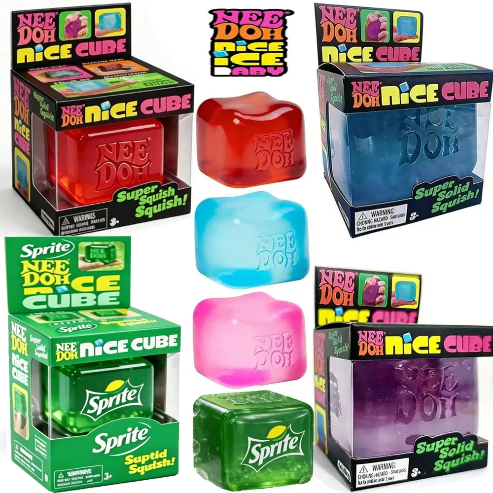 Needoh Nice Cube Fidget Sensory Cube, Stress Anxiety Relief Focus Tool Desk Toy for Adults and Kids