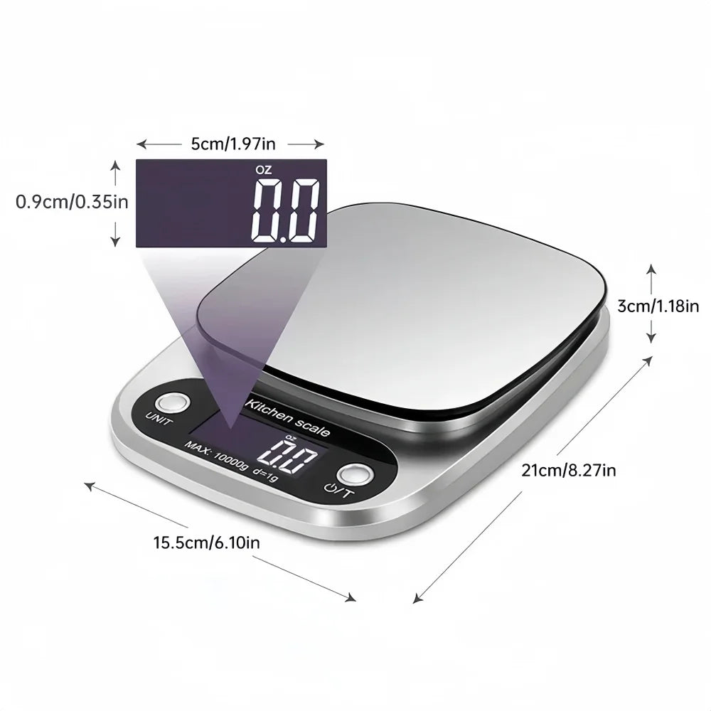 10kg/1g Digital Kitchen Scale High precision LCD Electronic Food Scale Jewelry Coffee Baking Portable High-quality Kitchen Tools