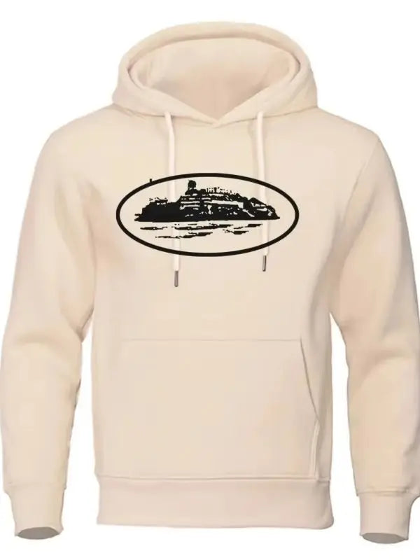 Men's Premium Hoodie Sweatshirt with General Brand Logo Comfortable Streetwear Casual Hooded Pullover for Youth