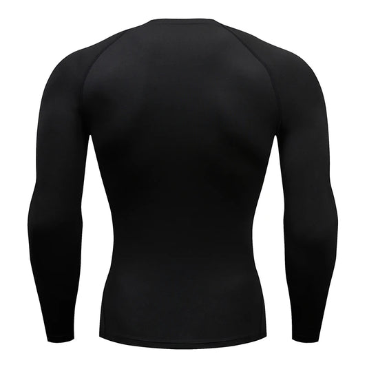 Men's Compression Long Sleeve Shirt Quick Dry Muscle Fit Athletic Top for Workout Training Bodybuilding Running Fitness Sports