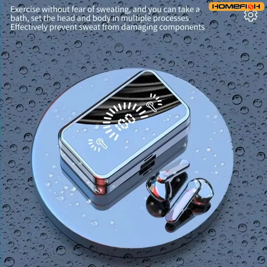 S20 Bluetooth Earphone Headphones Mirror Wireless Stereo Headset with Digital DisplayTouch Control Sports Earbuds for Gaming