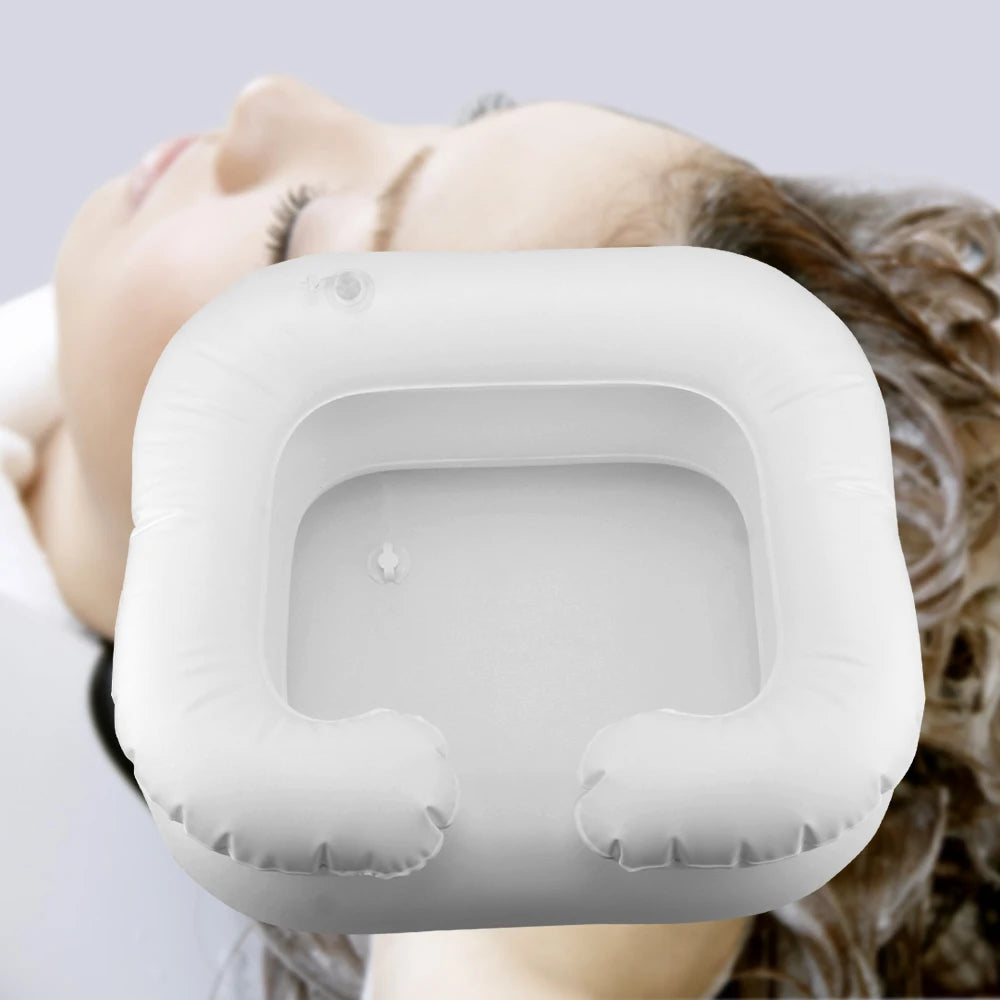 Shampoo Tray Hair Washing Basin for The Disabled Inflatable Shampoo Basin Tub Portable With Drain Tube PVC