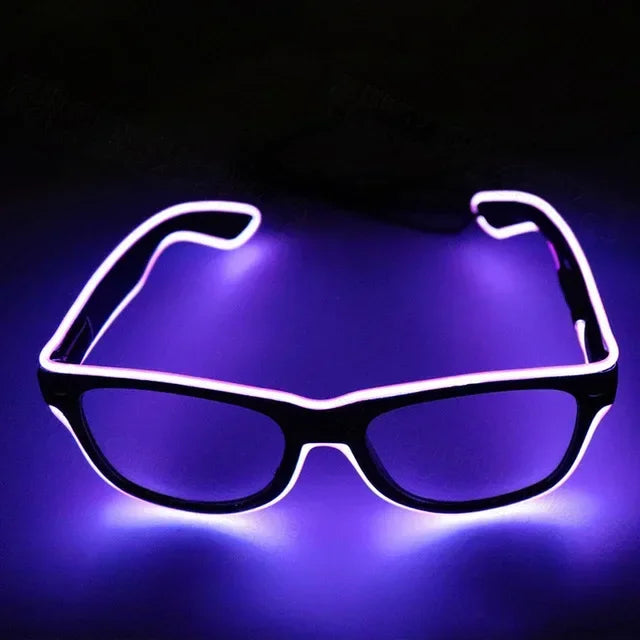 New Cool Flashing Glasses EL Wire LED Glasses Glowing Party Supplies Lighting Gift Bright Light Festival Party Glow Sunglasses