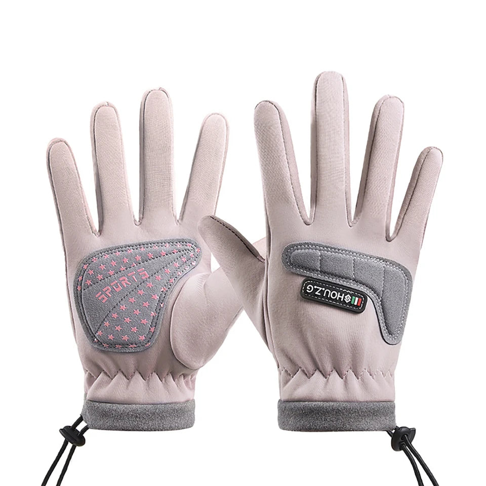 GTUBIKE Kids Winter Gloves Thicken Plus Velvet Cycling Riding Mittens Warm Waterproof Children Bicycle Gloves for Boys Girls