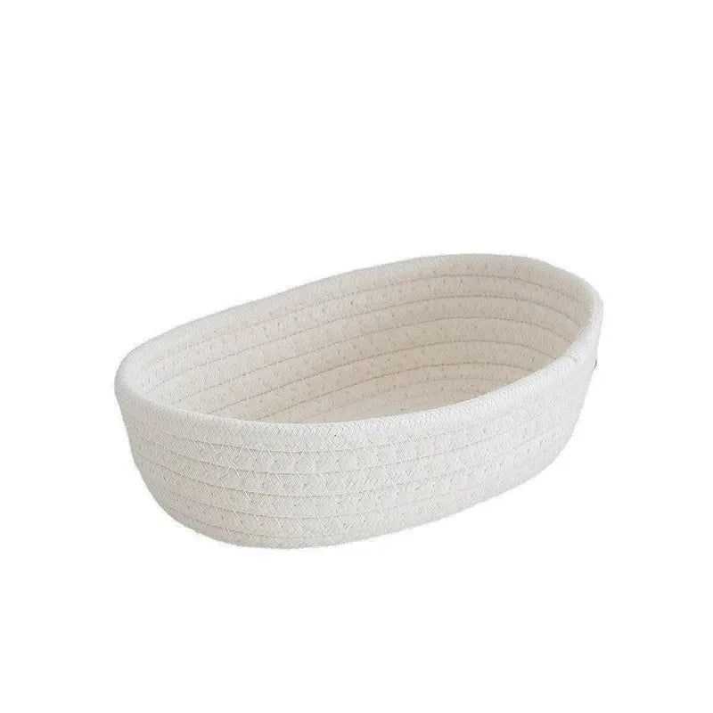 Nordic Cotton Rope Woven Storage Baskets Organize Boxs Desktop Sundries Organize Basket Sundries Key Cosmetics Storage Box