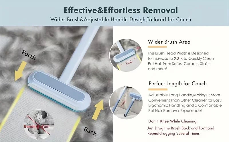 Pet Furniture Hair Remover,Suitable For Sofas,Carpets,Clothes, Bedding,Reusable And Washable Multifunctional Cleaning Brush 