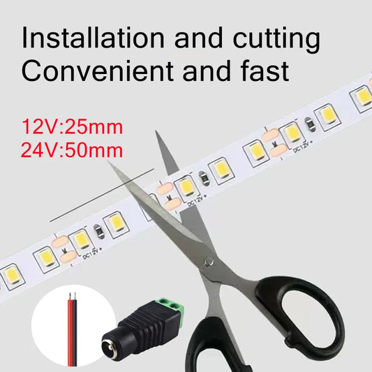 120LEDs/m DC12V 24V Home Lamp Strip 2835 LED Strip Decor Red Ice Blue Green Yellow Pink Flexible And Cuttable 2835 Soft Lamp Bar