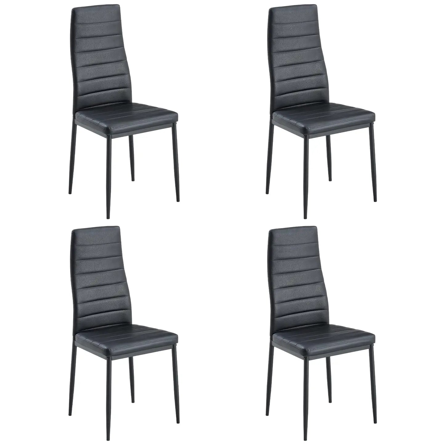 Modern Dining Chairs, Kitchen Chair Leather with Metal Legs and Foot Pads,Thick Padded Seats,Backrest Set
