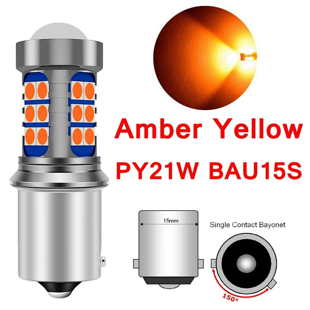 2Pcs P21W LED P21/5W Led Bulbs 1157 BAY15D PY21W BAU15S 1156 BA15S R5W Super Bright Car Brake Light Auto Backup Reverse Lamp 12V