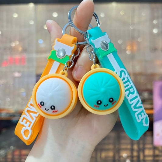 3/6/10/12Pcs Dumpling Keychains Cute Baozi w/Steamer Random Color for GiftBags PartyFavors wedding favors for guests