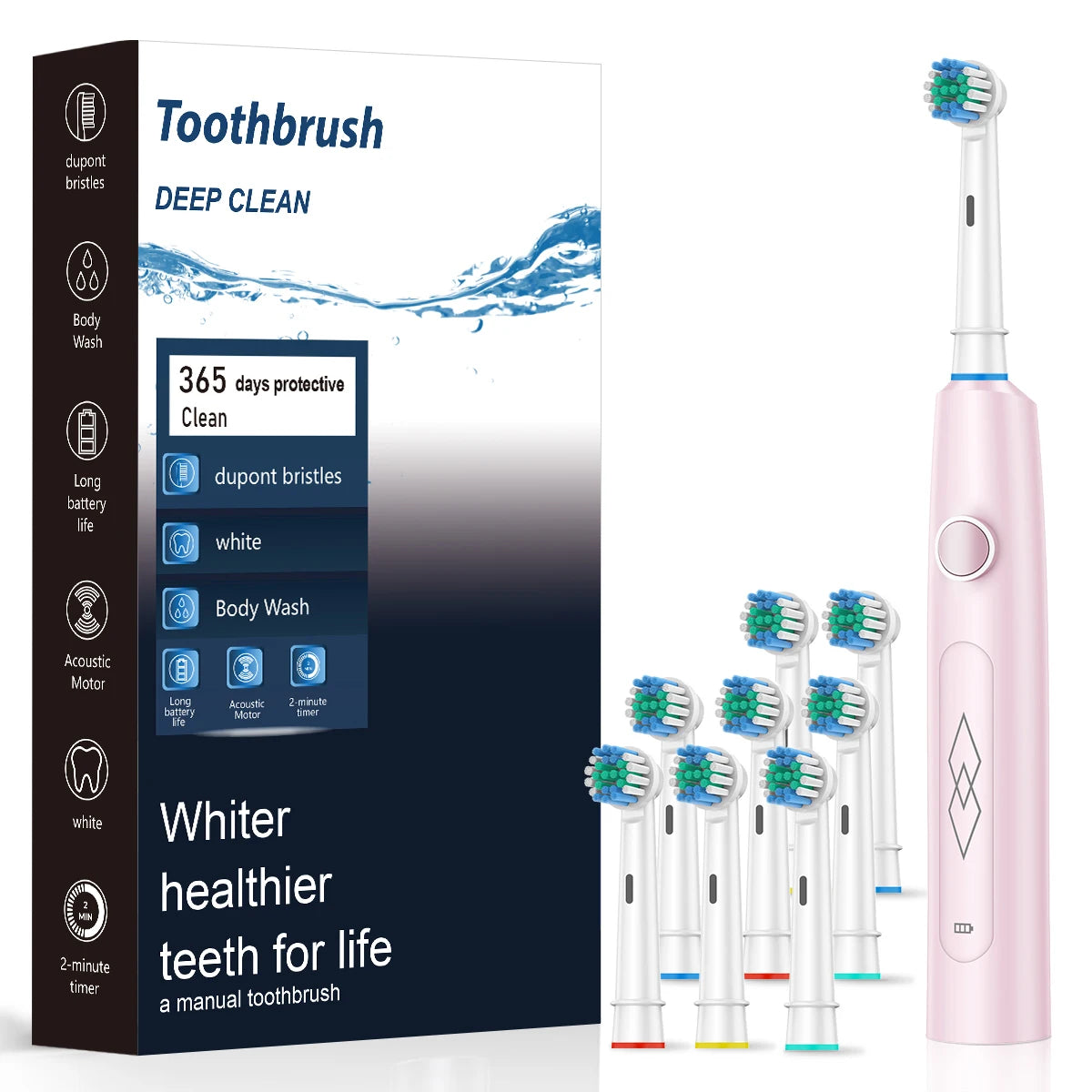 Intelligent electric toothbrush, automatic cleaning, rechargeable soft bristled toothbrush, adult male and female dental cleaner