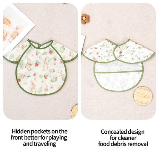 Kangobaby #My Soft Life# New Waterproof Baby Sleeveless Feeding Bib Fashion Full Body Cover