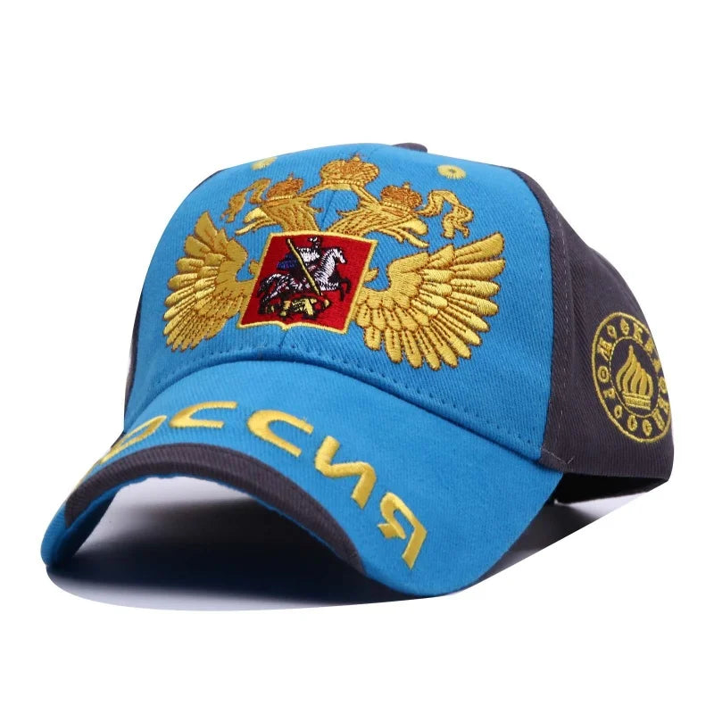 Rimiut Russia National Emblem Gold Double-Headed Eagle Cap Adjustable Cotton Hat Snapback Gorras Hip Hop Men Women Baseball Cap