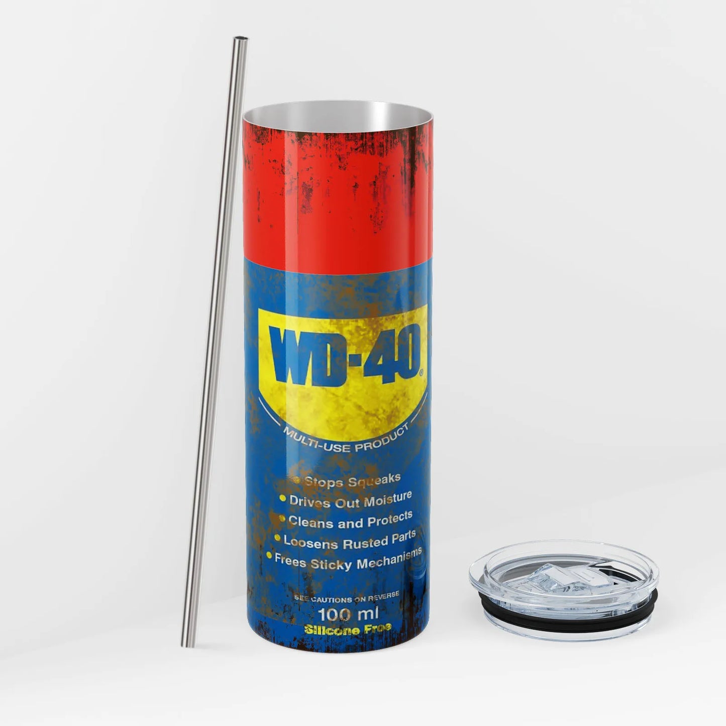 20oz tumbler 600ml Spray Can Tumbler with Lid & Stainless Straw | WD-40 Inspired & IM-OLD Parody Insulated Mug