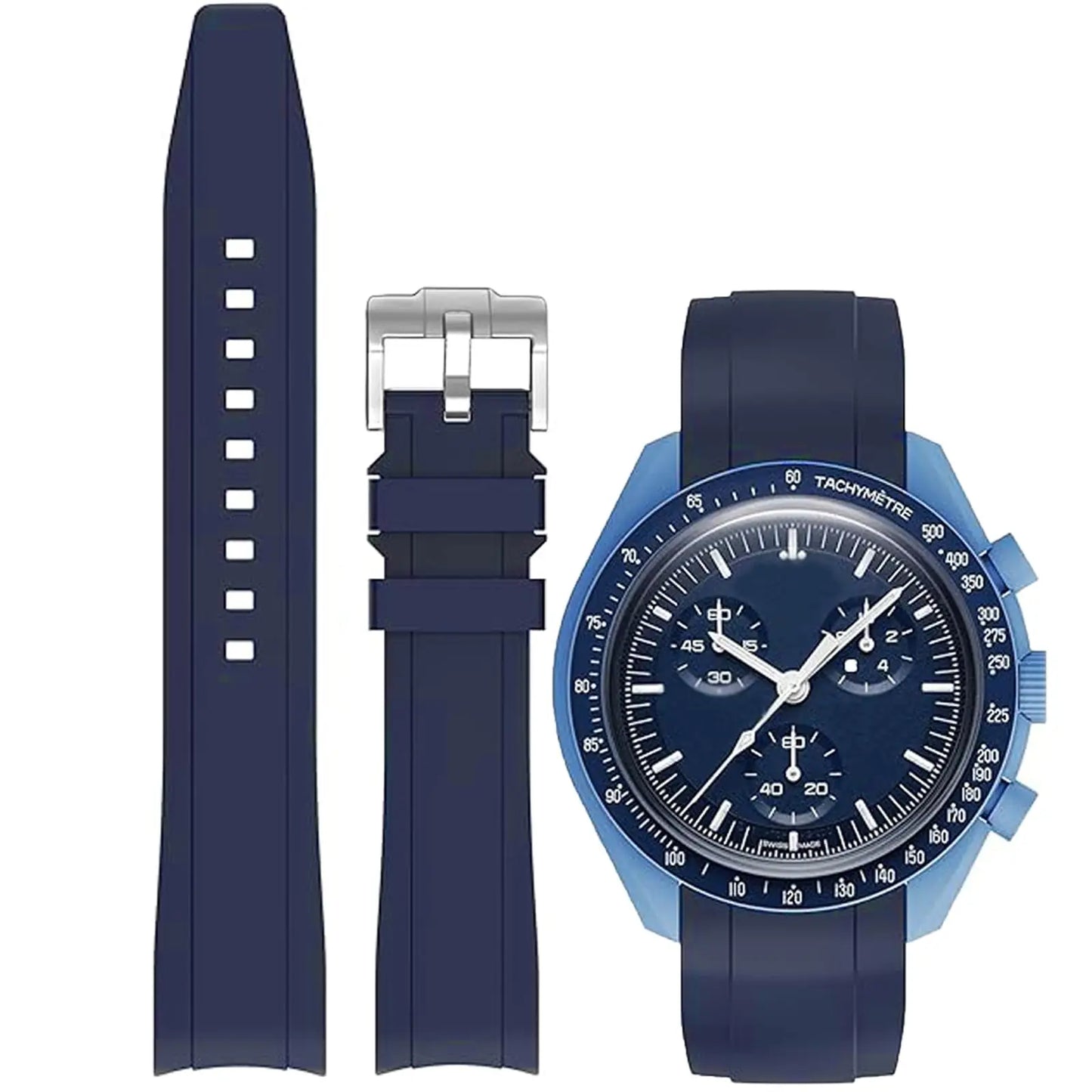 Band for Omega X Swatch Moonswatch Speedmaster 20mm 22mm Universal Curved end No Gap Bracelet for Rolex SEIKO Band For Men Women