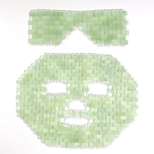 Natural Jade Eye Face Mask Massager Cooling Sleep Eye Facial Mask Relax Sleep Massager Cold Therapy Mask SPA Beauty Tool