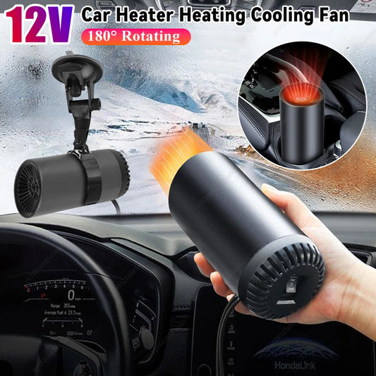 2 in 1 12V 150w Suction Cup Car Heater Windshield Defrost Defogger Car Heat Cool 360° Rotatable Car Accessories Portable Heater