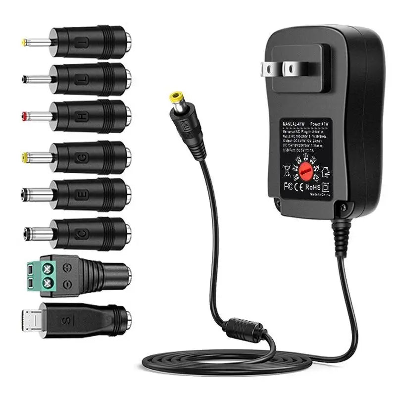 30W Adapter 3V 4.5V 5V 6V 7.5V 9V 12V Adjustable Voltage Power Adapters EU/US USB Universal Charger Supply Converter With 8 Tip