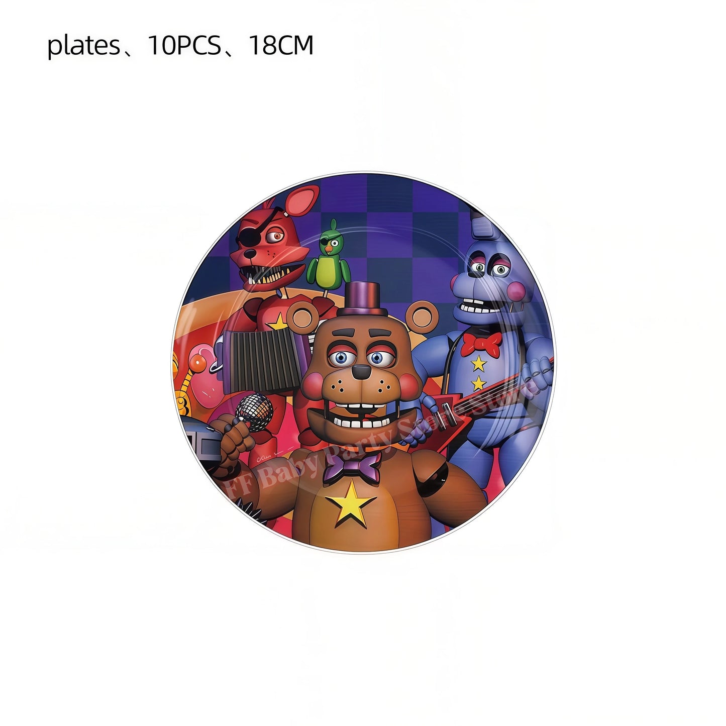 Five Nights Bear Birthday Party Decorations Plate Cup Backdrop Freddyed Balloon for Kids Party Favors FNAFs Event Supplies Gifts
