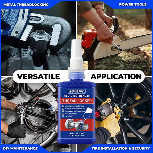 LOOLIFL, 243 Medium-Strength 10Ml-50Ml Threadlocker, Industrial Glue, Removable, Anti-Loosening, Anti-Slip, Waterproof, Rust-Proof, Oil-Resistant, Sealing Threadlocker, Removable, Stable