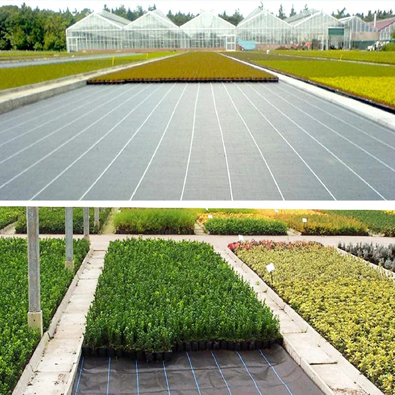 Heavy weed blocking ground cover, made of black PP material, suitable for garden and lawn care, UV resistant