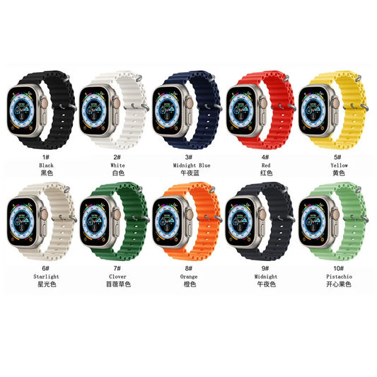 Silicone Band For Apple Watch strap 44mm 45mm 40mm 41mm 42-38mm 45 mm sport bracelet iwatch series 8 7 6 5 4 3 SE 9 Ultra 2 49mm