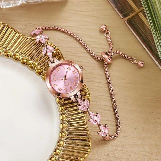 Elegant Women Watches Luxury Rhinestone Bracelet Bracelet Quartz Watch Reloj Mujer Girls Clock Gift(Without Box)